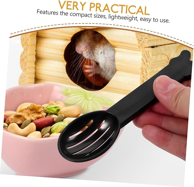 Levemolo 5-Piece Hamster Dust Bath Kit Chinchilla Sand Scoop Bathroom Sand Shovel Colander Spoon Easy- Material for Pet Grooming Random Color