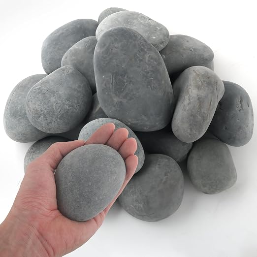 Quibbay 5 lbs Mexican Beach Pebbles, 2-3 Inch Decorative River Rocks for Fish Tank Aquarium Fountain, Decorative Pebbles for Garden Landscaping, Home Décor, Outdoor Paving Walkways Pathways Backyard