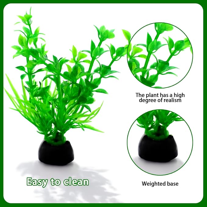 16-Piece Artificial Aquarium Plants Set – Vibrant, Realistic Fish Tank Decorations for Aquariums, Reptile Terrariums, and Aquatic Landscapes