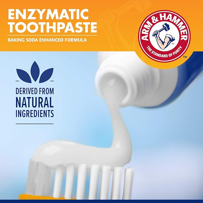 Arm & Hammer for Pets Tartar Control Enzymatic Dog Toothpaste, Reduces Plaque & Tartar Buildup, Infused with Baking Soda, Safe for All Dogs and Puppies, Beef Flavor, 2.5 Oz