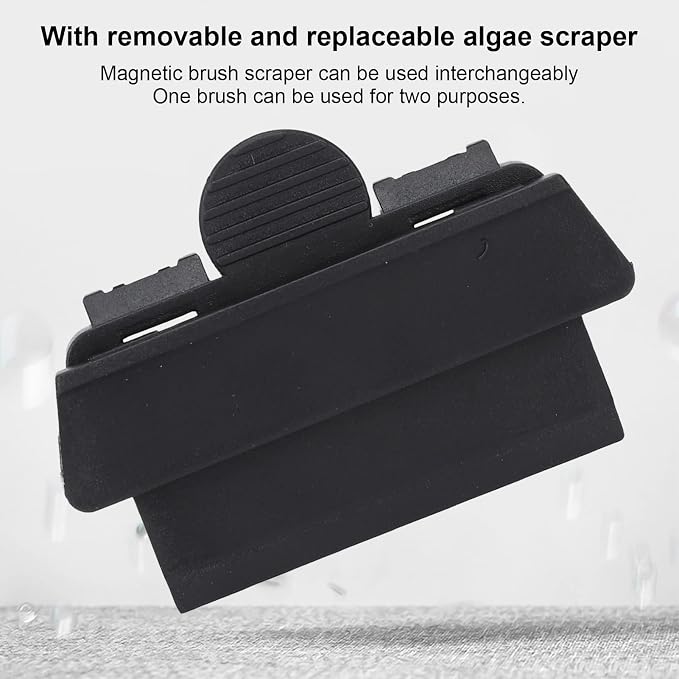 Magnetic Fish Tank Brush, Strong Suction Suspended Magnetic Aquarium Cleaner with Scraper for 3-5mm Glass, Floating Design for 20-60cm Aquariums and Windows (Magnetic Brush + Ordinary Scraper)