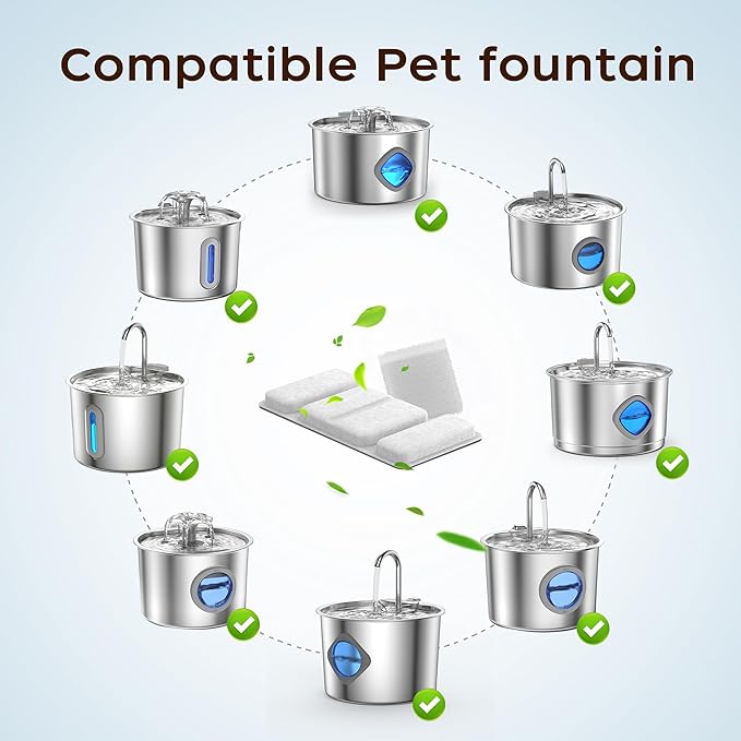 Cat Water Fountain,74oz/2.2L Cat Fountain Stainless Steel for Drinking Indoor,Ultra Quiet Pet Water Dispenser for Cat& Small Animals (cat Fountain Filter)