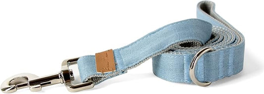 Sam and Maui Linen Blend Dog Leash with D-Ring, 4.5 FT Walking Lead for Large Dog, Blue L