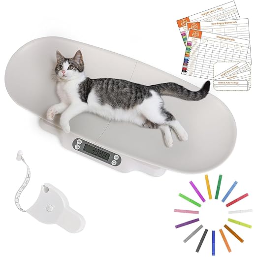 Digital Pet Scales with Detachable Tray – Accurate Baby Weighing Scales for Infants & Toddlers, Clear LCD Display, Tare & Hold Functions, Ideal Puppy Scales for Cats, Dogs, Kittens, Up to 30KG/66LB