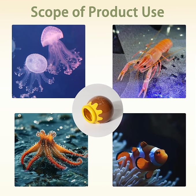 Ceramic Aquarium Decor Cartoon Honey Design Betta Fish Tank Cave | Smooth-Surface Safe for Fish Hiding & Breeding, Easy-Clean, No Assembly, for Play & Rest,Fits 3-5 Gallon Fish Tanks
