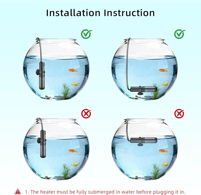 HiTauing Small Aquarium Heater 25W, Constant Temperature 78℉ Fish Tank Heater with Digital Thermometer, Submersible Betta/Turtle Tank Heater for Freshwater and Saltwater Tanks