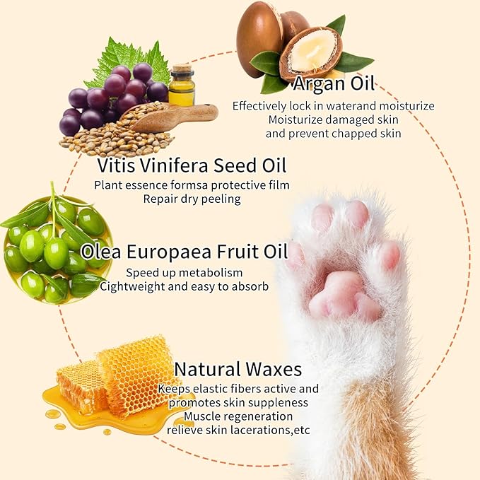 1 oz (30g) Natural Dog Paw Balm & Nose Balm, Lick Safe Paw Protector for Dogs & Cats, Moisturizer for Paw Pads, Snout, Elbows, Winter Protection, Repair Cracks, Lickable Balm for Pets