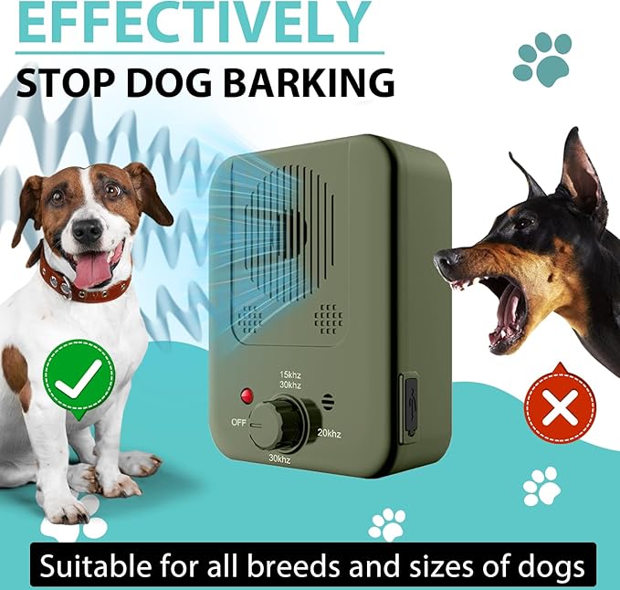 Anti Barking Device for Dogs, Dog Barking Control Device, Ultrasonic Dog Barking Deterrent Devices, Dog Barking Silencer for All Dogs Indoor Outdoor, Bark Box Stop Dog from Barking (Green)
