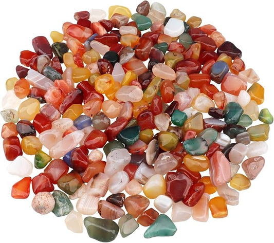 0.96LB Aquarium Gravel Natural Pebbles Crushed Stones Polished Bulk Irregular Shaped Succulent Rocks Vase Filler Fish Tank Decorative - Colorful