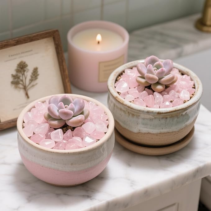 0.96LB Rose Quartz Aquarium Gravel Natural Crystal Crushed Vase Filler Fish Tank Decorative Succulent Rocks Bulk Tumbled Polished Irregular Shaped