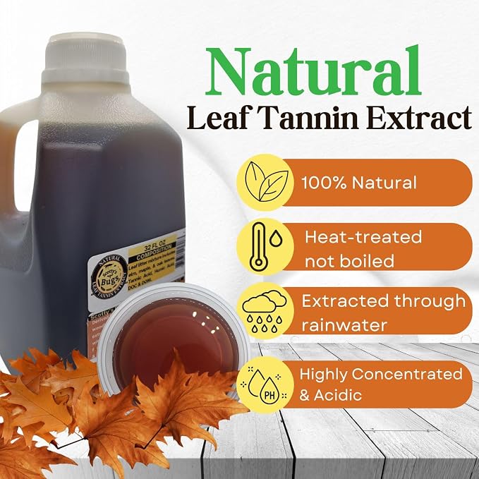 SCOTTY'S Bugs Natural Leaf Tannin Extract for Blackwater Aquariums, Betta Fish Water Conditioner, Tannins for Aquarium, 32 FL OZ