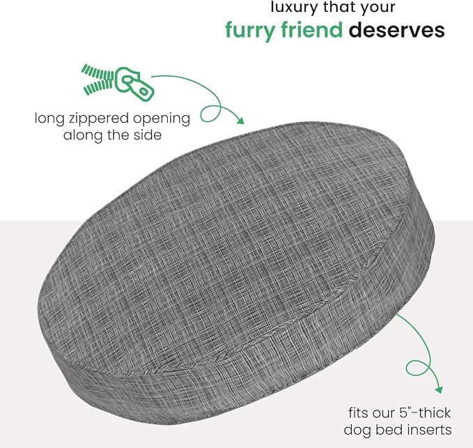 Molly Mutt River Dog Bed Duvet Cover, 100% Cotton Canvas Cover for Dog, Puppy, or Cat Bed, Durable, Washable, and Free of Harmful Chemicals, Round, 36"x5"