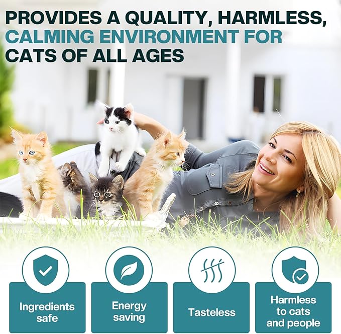 Calm Relaxing Pheromone for Cats kit 48ml Refill Fits All Common Diffuser Plug in