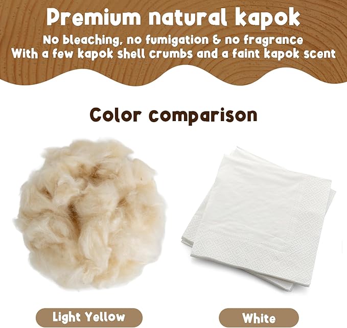 Sukh Natural Kapok Hamster Bedding - Natural Kapok Pet Bedding Dog Bed Stuffing Filling Stuff Animal Pack Pet Supplies for Cat Guinea Pig Chicken Bunny Duck Nesting Boxes Soft Warm Dust-Free 3.5OZ