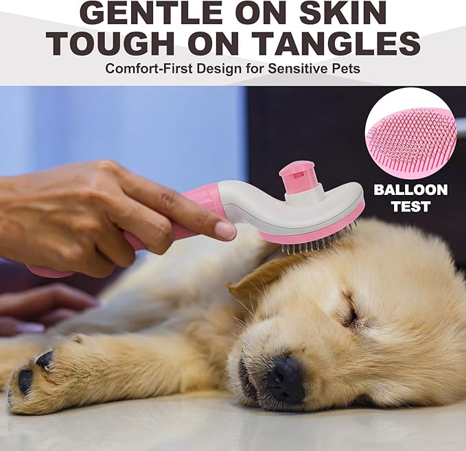 Yaomiao Dog Brush Grooming Kit 9 Pcs Kit with Pet Nail Clipper and File Cat Grooming Deshedding Undercoat Rake Comb for All Breeds Sizes Promotes Healthy Skin Coat(Fresh Color)
