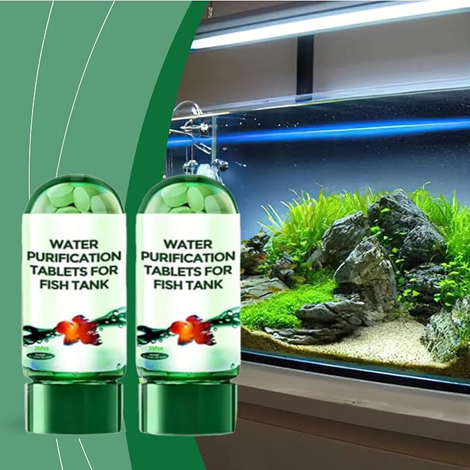 Powerful Aquarium Water Purification Tablet,Water Purification Tablets for Fish Tank,Remove All Kinds of Turbidity from Fish TankWater (4PC)