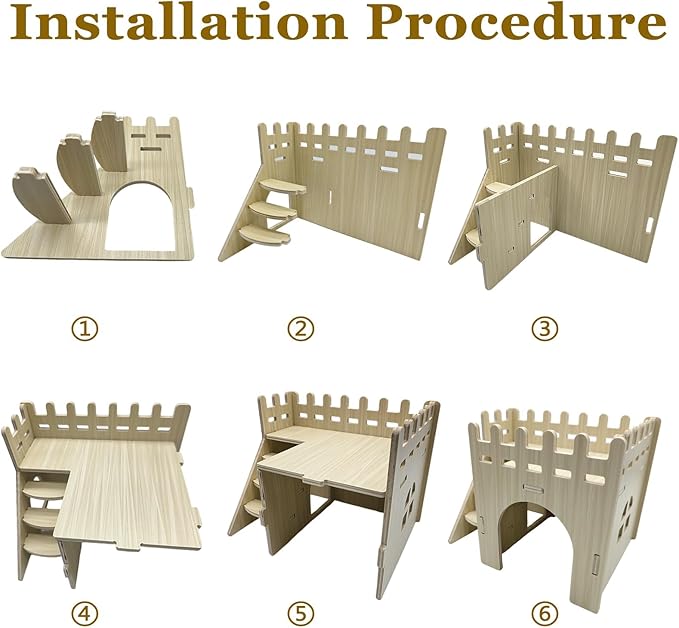 Hamster Hideout Hamster Wood House Maze Platform Detachable Cage Accessories for Rat Dwarf Hamster Gerbil Sugar Glider