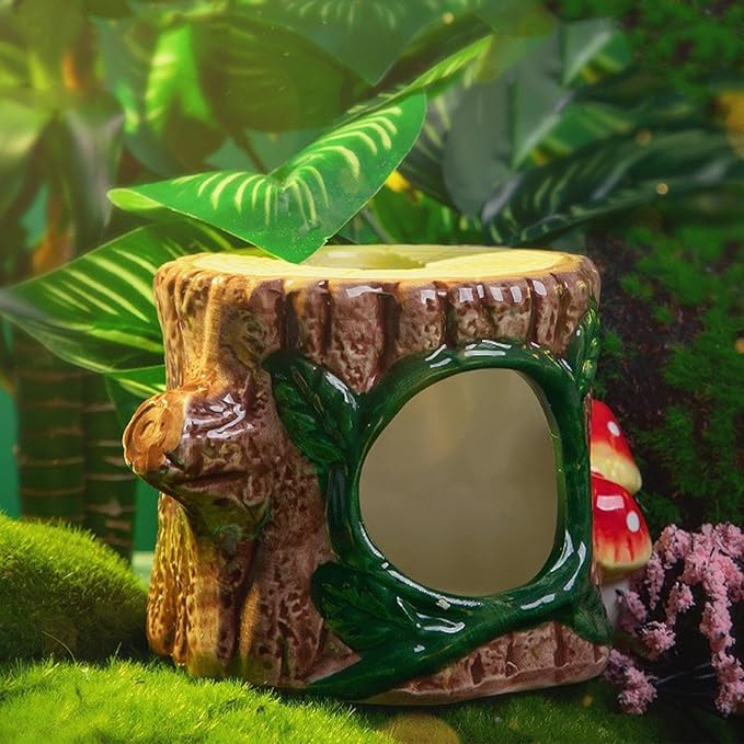for Hamster - 12cm Ceramic Hideaway Small Animal Shelter | Washable Porcelain Cave for Mouse Gerbil Pet Ferret Habitat Chinchilla Indoor Decor Ex