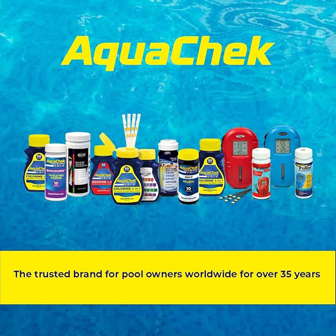 AquaChek SPA 6-in-1 Test Strips - Spa Test Strips for Total Bromine, Total Chlorine, Free Chlorine, pH, Total Alkalinity, and Total Hardness - Professional Water Quality Testing Kit (50 Strips)