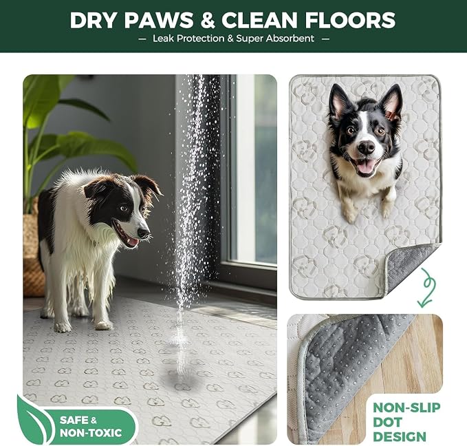 FXW Washable Pee Pads for Dogs, Puppy Pads with Super Absorbent, Specifically Designed for FXW Rollick/Homeplus 24inch 8 Panels Dog Playpen, 63" Square, Khaki, 2 Packs