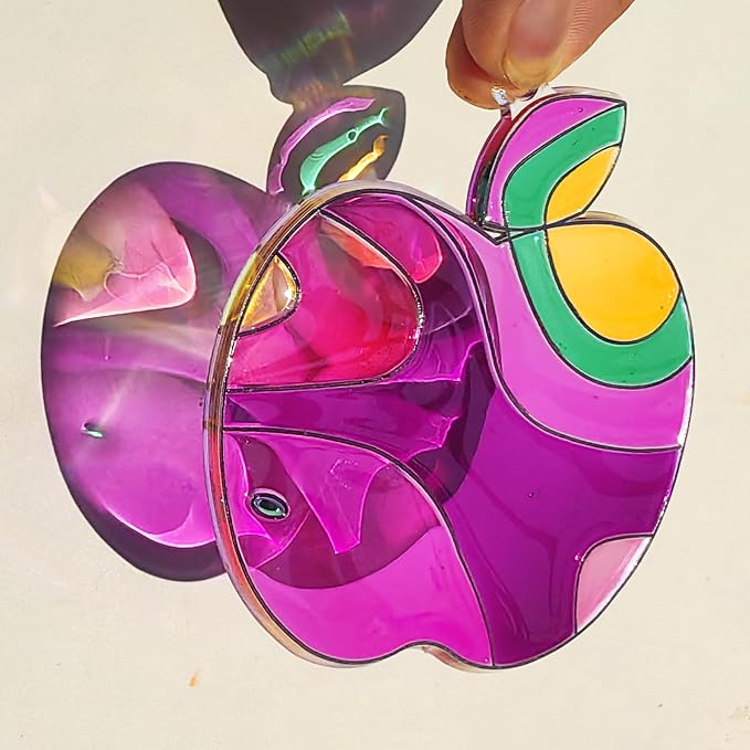 30 Set Apple Suncatcher Craft Kits, Blank Back to School Sun Catcher Art | DIY Window Paint Art Sets for First Day of School Supplies Home Party Activities Art Project