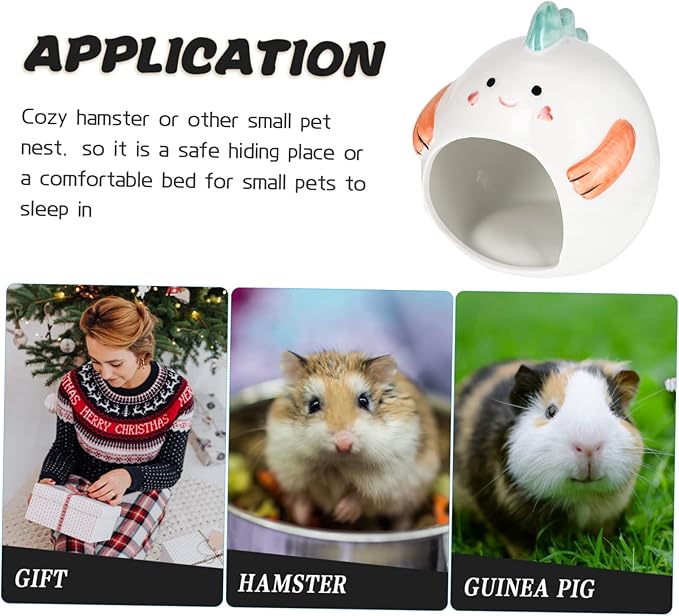 Small Pet Ceramic House Cool Hamster Nest Bed Guinea Pig Bed Ceramic Hamster House