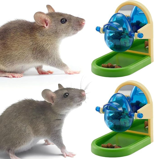 Rat Enrichment Toys - Interactive Foraging and Intelligence Growth Puzzle Games, Treat Dispensing Slow Feeder for Cage, Bird Toy for Parakeet Conure (2Pcs)