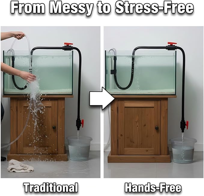Python Hands-Free Aquarium Hook 5-55 Gallon, 14in Siphon Hose | Python aquarium hook hands-free 5-55 gal, 14in siphon hose. BPA-free, flow valve. Fits 1/2", 5/8", 3/4" garden hose.
