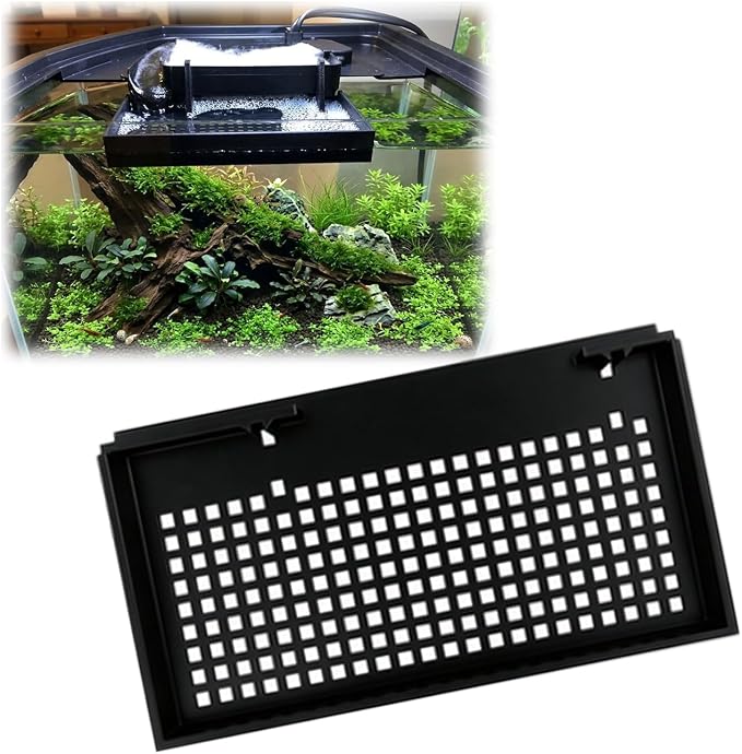 Aquarium Filter Outflow Baffle Compatible with Aqueon Minibow, Betta Safe Water Deflector for Tank, Hang On Back Flow Reducer with Diffuser Holes and Fill Tray