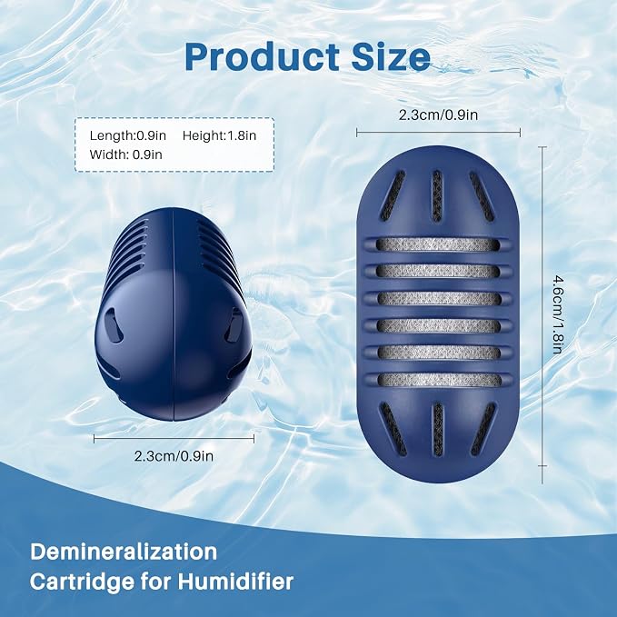 12 Pack Demineralization Cartridge for Humidifier | Compatible with HoMedics Ultrasonic Humidifier&Most Humidifiers, Prevent Hard Water Build-Up, Purifies Water, Part UHE-HDC4