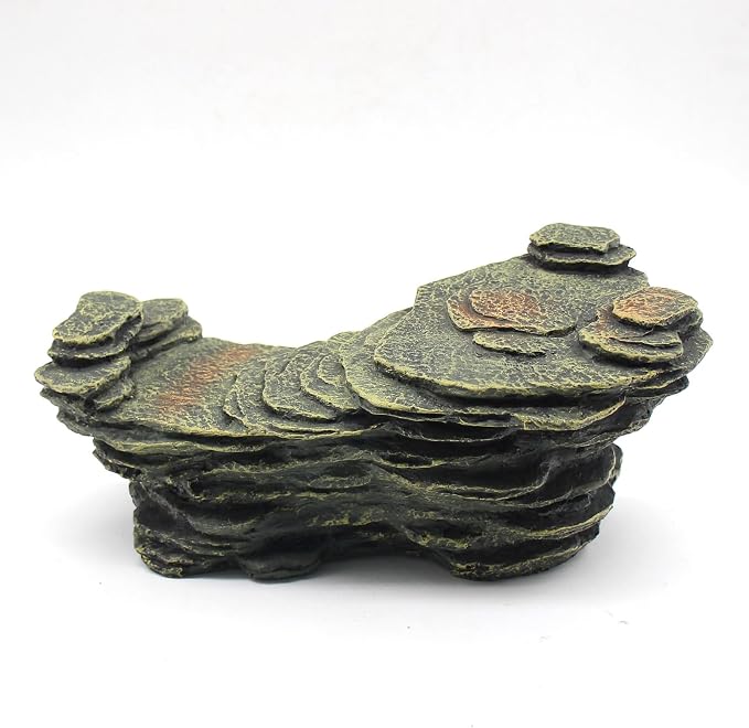 relaqcc Turtle Basking Platform Shale Scape Step Ledge, Reptile Ladder Resting Terrace Aquarium Decor, Great for Reptiles, Amphibians, Frogs, Small Turtle