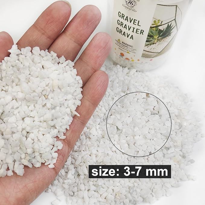 1.1 LB White Succulent Cactus Soil Cover Gravels, Decorative Small Rock | Indoor Plants,Natural Stones for Aquarium Fish Tank,Grow Media Cultivation Hydroponic Pebbles,2-5mm