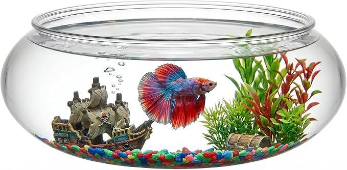Toddmomy Transparent Acrylic Aquarium Tank 0.74 Gallon Desktop Betta Fish Bowl for Home Office Hydroponic Plant Decor