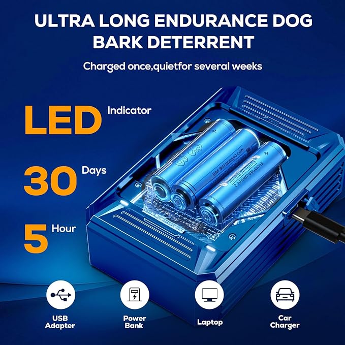 Anti Barking Devices, Auto Ultrasonic Dog Bark Deterrent Devices Long Range 50ft, 3 Modes Rechargeable Bark Box Barking Control Devices, Effective Stop Barking Dog Devices Indoor/Outdoor Training