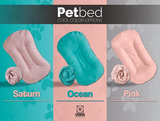 USRA 100% Cotton Orthopedic Pet Bed Gift Set with 2 Covers 28"x20" Dog Cat Recovery Pillow Hypoallergenic Natural Oeko-TEX Certified