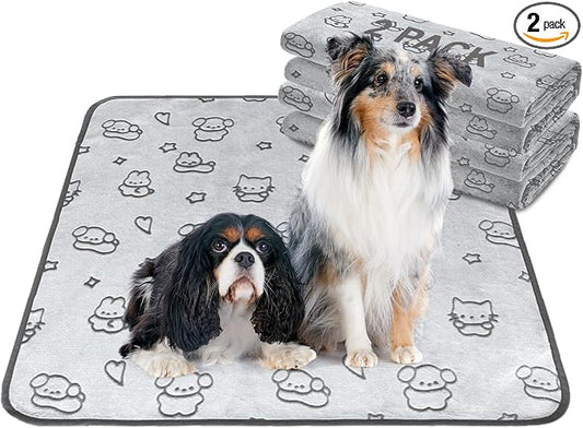 Qeils Reusable Puppy Pads, 2 Pack Washable Pee Pads for Dogs, Waterproof Non Slip Wee Wee pad, Absorbent and Leakproof Training Mats for Potty, Crate, Playpen, Bed, Sofa, 36"x 36"