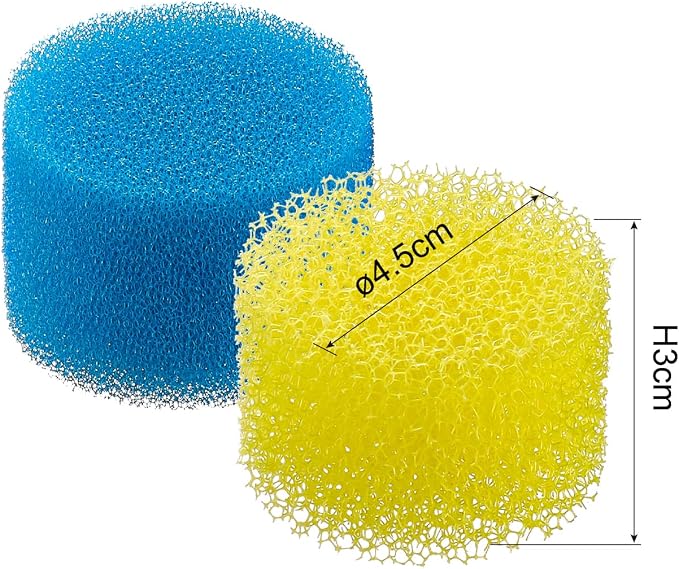 Cylindrical Fish Tank Filter Sponges, 2 Coarse Grades, Aquarium Filter Foams for Model TH-280 Internal Filter, Including 1 Fine Sponge, 1 Coarse Sponge(TH280-S)