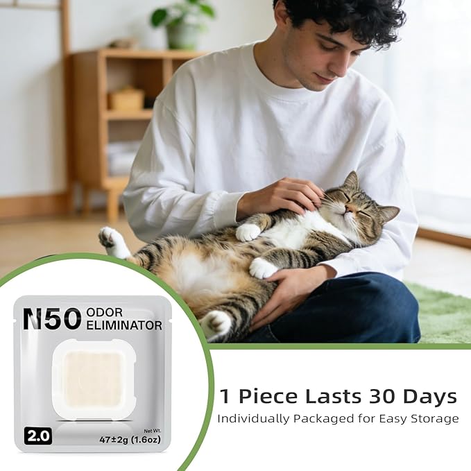6 Packs Smelling Fresh with N50-2.0 Odor Eliminator Exclusive for Pura Max Automatic Self-Cleaning Cat Litter Box - Cat Toilet Odor Control, Deodorant Aromatherapy Paste (Old/New Packaging Randomly)