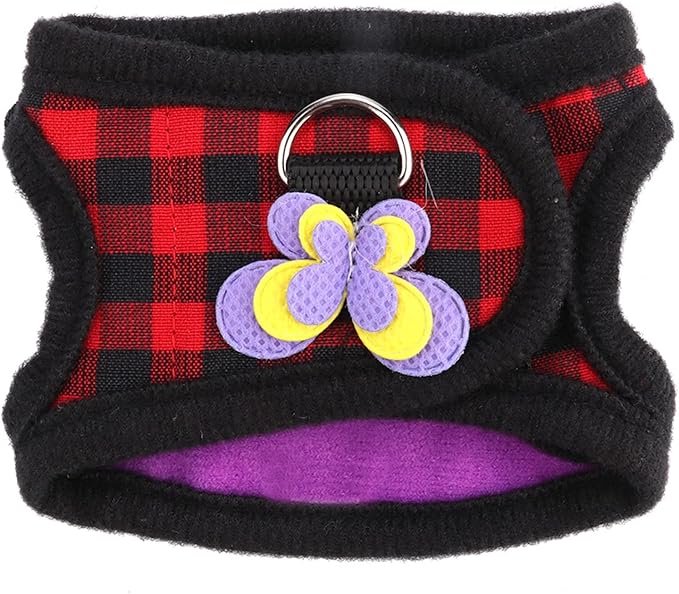 LIZEALUCKY Pack of 2 Small Pet Harness with Bowknot and Bell Decor, No Pull Comfort Padded Vest Guinea Pig Striped Harness and Leash Set for Ferret, Rats, Iguana, Hamster, Bearded Dragon