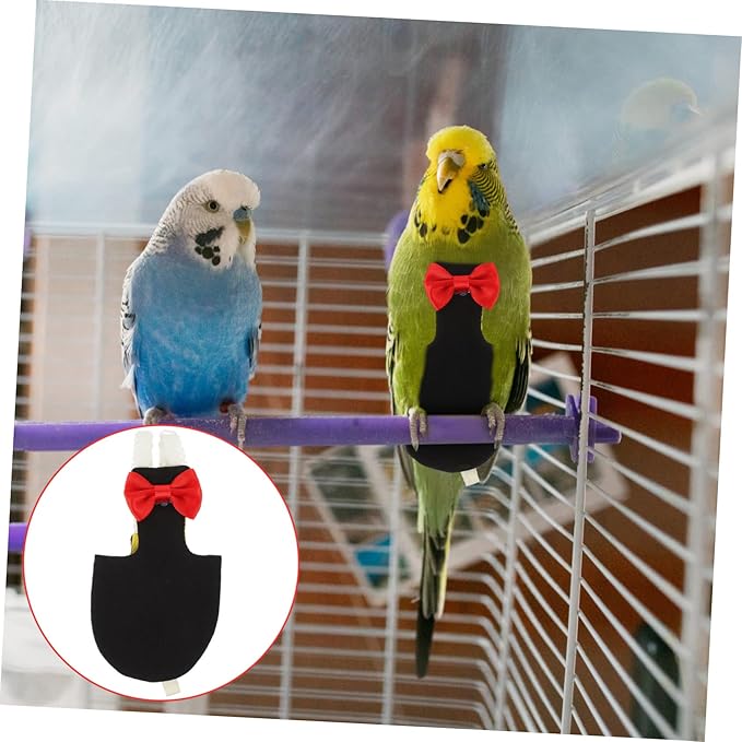Beavorty 3pcs Washable Reusable Bird Diaper Suit for Parrots Lightweight Breathable Nappies Clothes Stylish Flight Suit for Pet Birds Easy to Put for African Grey Macaw Parakeet