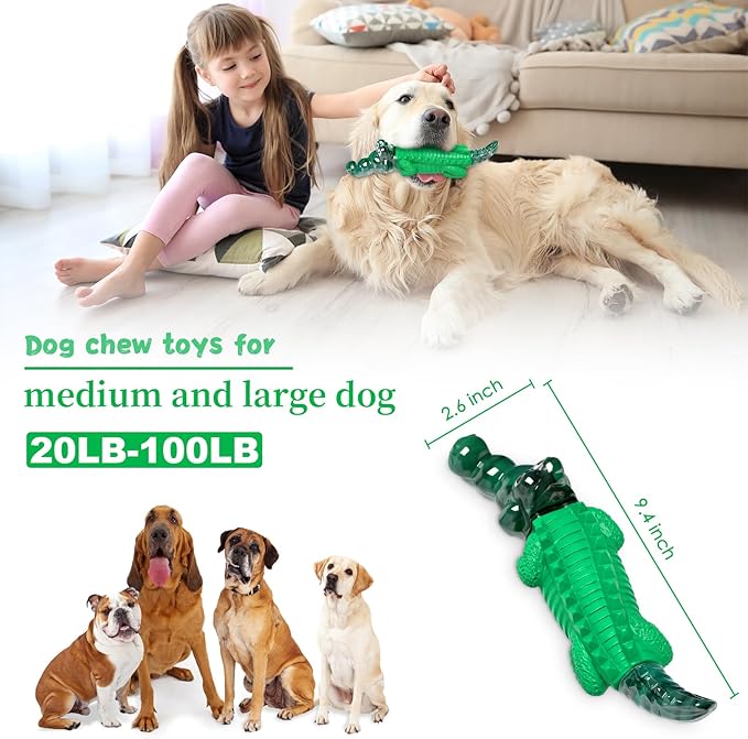 Dog Toys for Aggressive Chewers - Indestructible Dog Chew Toys for Small, Medium, Large Breed to Reduce Pet Anxiety and Boredom and Keep Them Busy