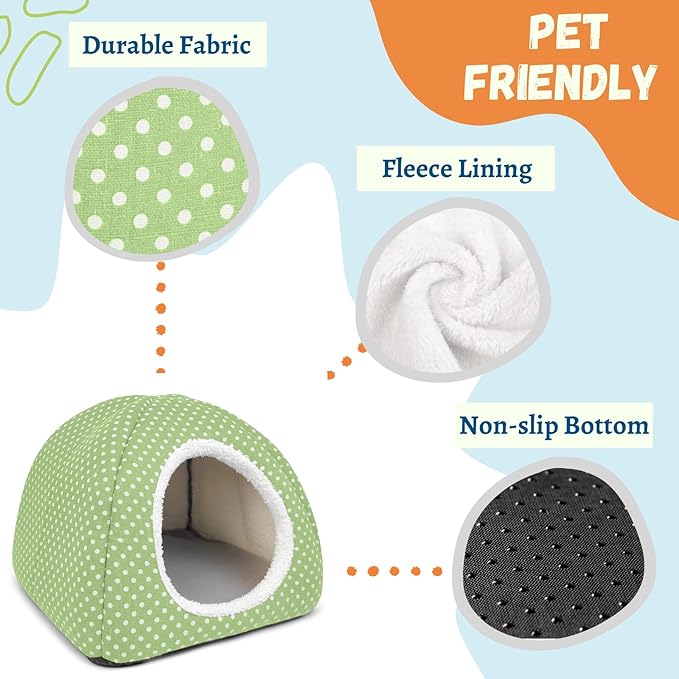 Rabbit Hideout Large Bunny Bed Washable Rabbit House and Hideout Fleece Guinea Pig Hiding Hut for Indoor Bunnies Small Animal Hideaway