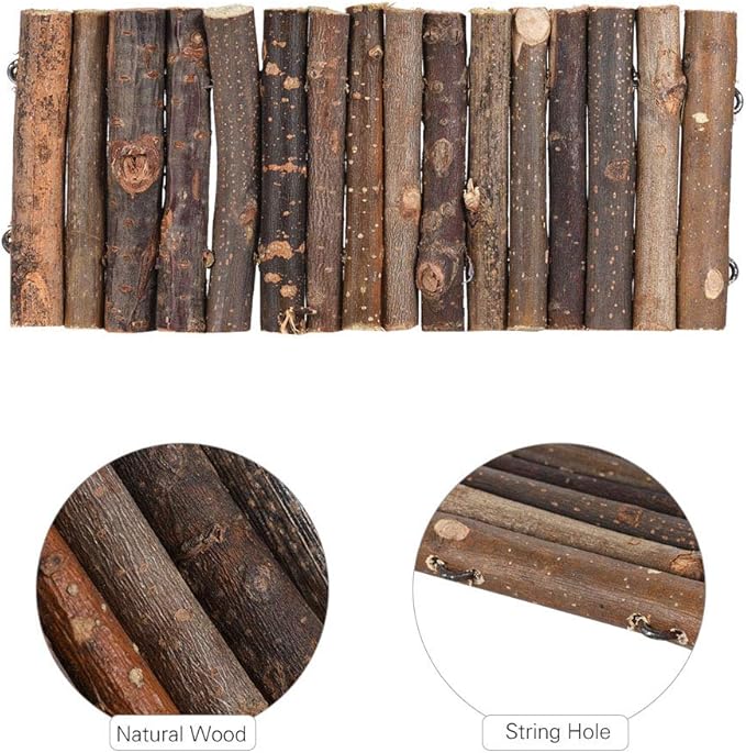 PINVNBY Guinea Pig Wooden Ladder Bridge (20 x 11.8 in) Rabbits Hideout, House, Tunnel, Rodents Chew Toys for Bunny, Chinchillas, Hedgehogs, Ferrets, Rat and Small Animals-Extra Large