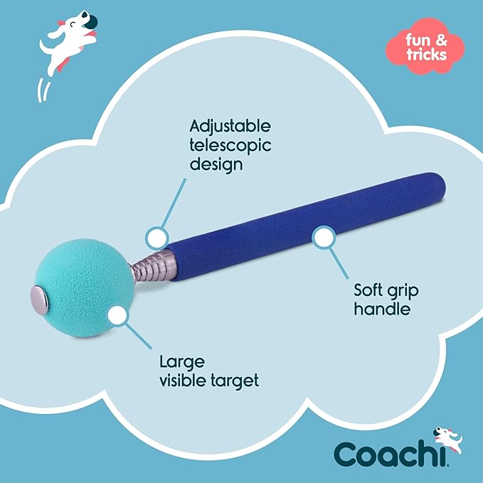 Company of Animals Coachi Target Stick, Telescopic Design with Large Ball for Target, Dog Accessory for Clicker & Agility Training, Teach Commands and Tricks