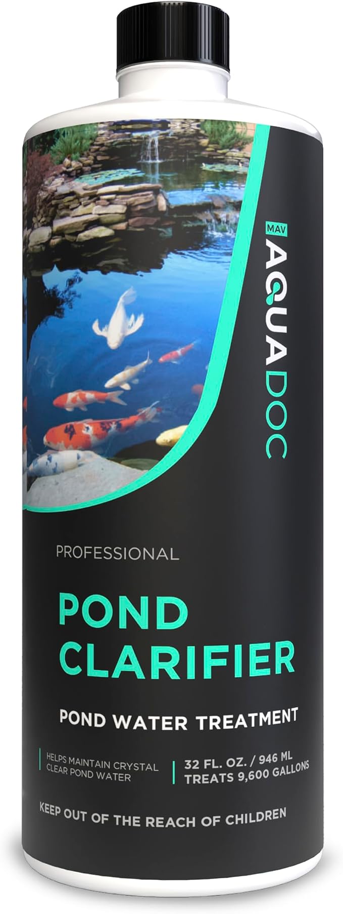 AquaDoc Pond Water Clarifier - Enzyme-Based Treatment for Fish Ponds, 32 oz | Helps Clear Cloudy Water and Reduce Sludge in Koi & Fish Ponds - Made in USA