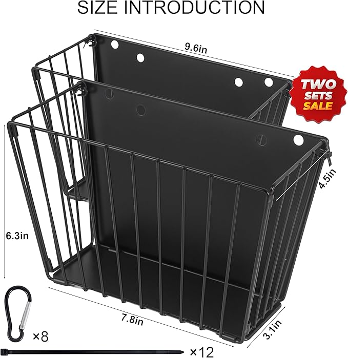 2PCS Rabbit Hay Feeder with Heavy-Duty Metal Frame Guinea Pig Hay Feeder for Rabbits， Bunny, Guinea Pigs, Chinchillas， 9.6x4.5x6.3 inch