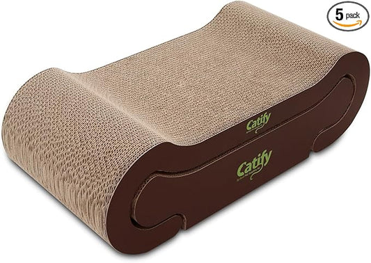 Best Pet Supplies Catify Cat Scratcher, Fun Interactive Scratchers, Posts, Poles, Claw Safe, Furniture Saver Indoor Play Support Natural Cat Behaviors Heavy Duty - Lounger I, 22.875 x 10.25"