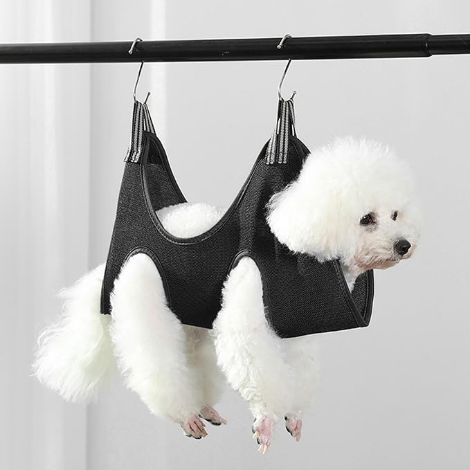 Cat Grooming Hammock Harness, Multifunctional Comfortable Pet Grooming Sling with Hook and Loop Fastener, for Brushing Nail Trimming Teeth Ear Cleaning at Home (M)