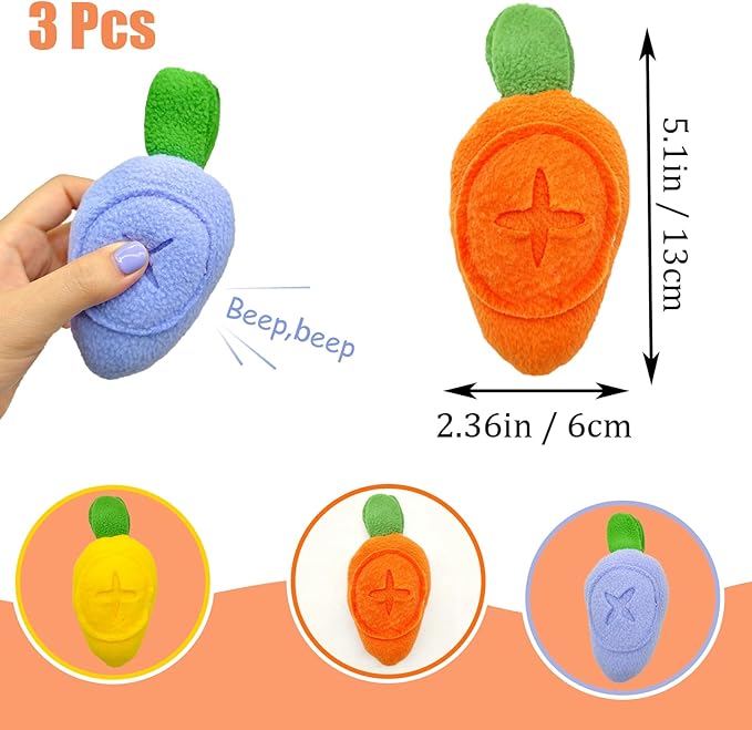 Hamiledyi Guinea Pig Toys Rabbit Foraging Enrichment Toy Slow Feeder Food Hide Puzzle Toys Boredom Relief and Foraging Fun (3 Pieces)