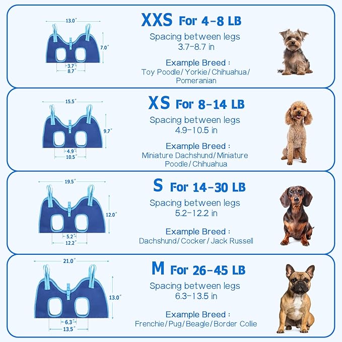 Supet Dog Grooming Hammock, Dog Hanging Harness for Nail Trimming Doorframe, Pet Holder Restraint for Clipping Nails, Pet Hoist Sling for Cutting Nails, Ear & Eye Cleaning, Medicine at Home (L)